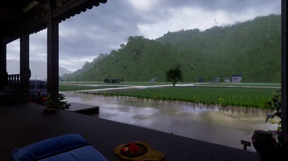 雨天户外乡村田园