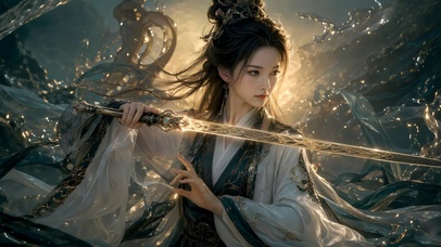 古风持剑仙侠女子