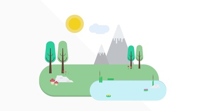 创意MG夏季场景动画