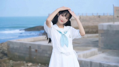 绝色美少女白色连衣裙可爱小仙女