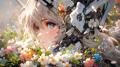4K 花卉护眼机甲少女