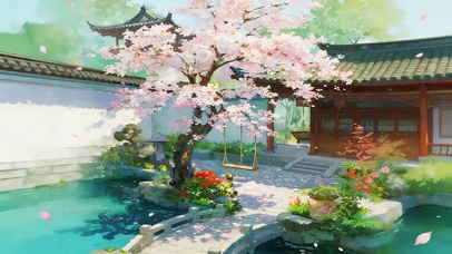 古风小院樱花