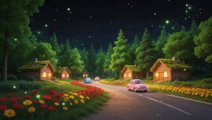 夜景树木