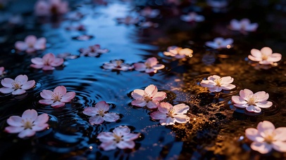 雨后水中花