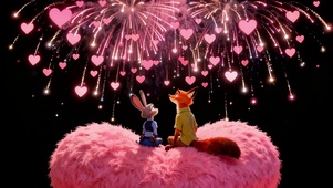 朱迪尼克共赏爱心烟花