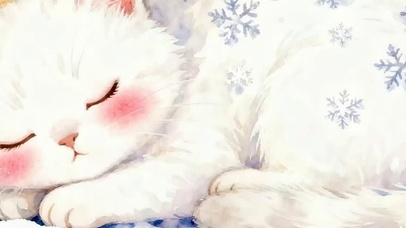 睡着猫咪带鱼屏