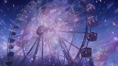 4K唯美梦幻星夜摩天轮