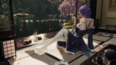 赏樱花的白丝美少女4K高清