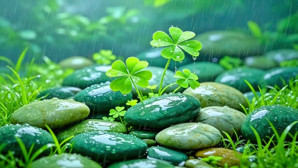 治愈四叶草小雨4K