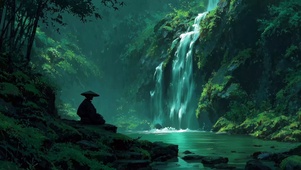 瀑布下的修行