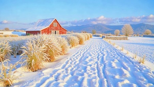 冬雪红仓
