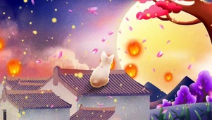 猫咪赏月