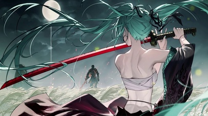 初音后背刀刃帅气造型