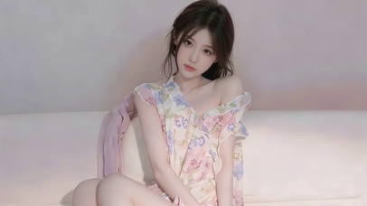 清纯碎花裙女孩