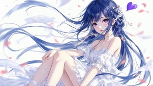 蓝色系长发美女