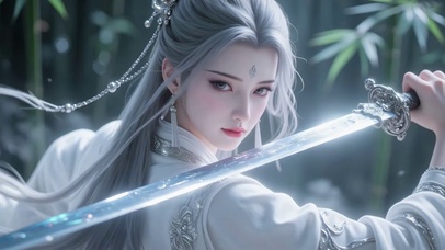 古风仙侠白发女孩