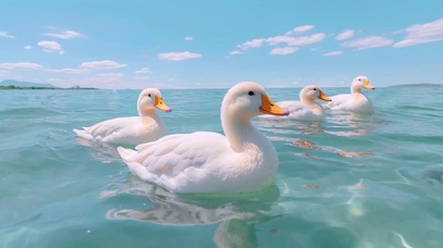 湖面可爱的鸭子