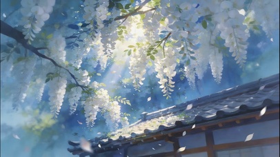 梦境白色垂丝屋檐