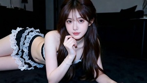 卧室柔焦性感美女