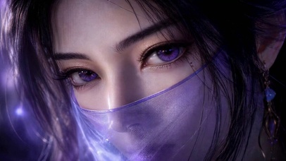 紫瞳面纱少女