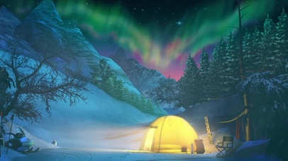 在北极光下露营