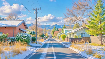 冬日晴天乡村公路