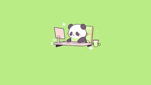 可爱小熊猫在办公