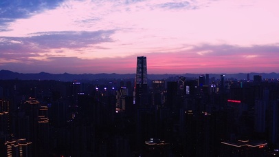 4k重庆唯美火烧云晚霞城市风光