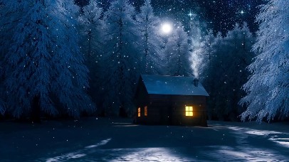 唯美冬日雪夜房子唯美壁纸图片 动态桌面壁纸图片 动态壁纸下载 元气壁纸