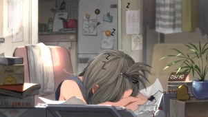 午睡女画师