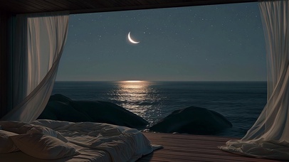 夜晚海景房4K