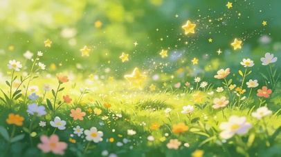 小清新草地鲜花