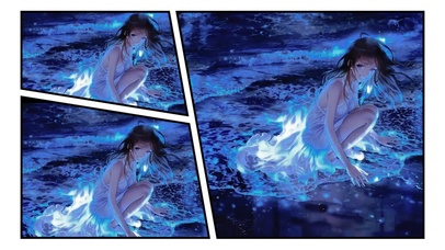 4K蓝色荧光的海