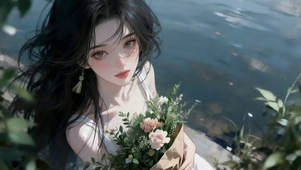 溪畔花束与柔情