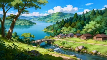 碧湖桥畔木屋村