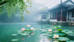 雨天的荷花