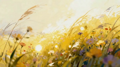 唯美金色氛围花卉