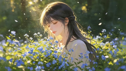 小清新鲜花女孩