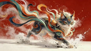 国风潮绘灵猫