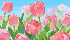 清新阳光郁金香