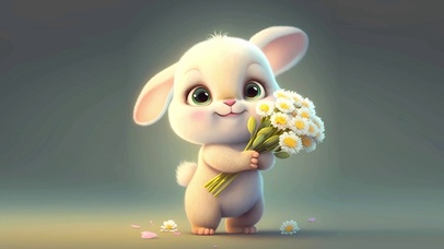 送花小兔子