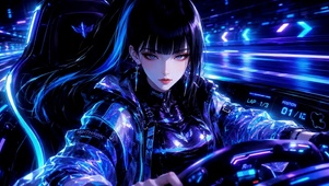 赛博朋克赛机车美少女