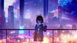 落日余晖少女