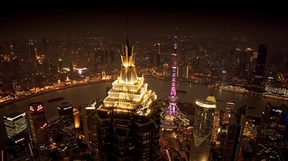 4k繁华上海夜景延时