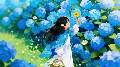 花间漫步