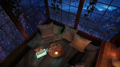 冬夜舒适的卧室