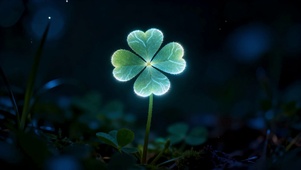 深夜荧光四叶草悄悄的绽放