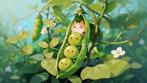 豌豆荚里的猫咪