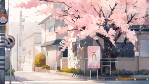 4K 街上樱花