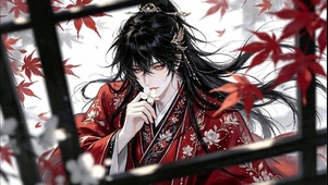枫叶红衣少年
